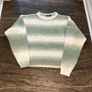 Nasty Gal green and cream stripped sweater